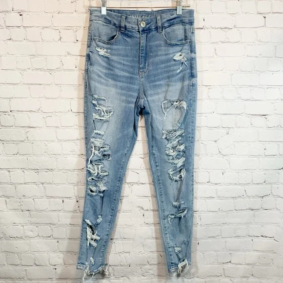 American Eagle Jeans Destroyed curvy hi rise jegging - Picture 1 of 7